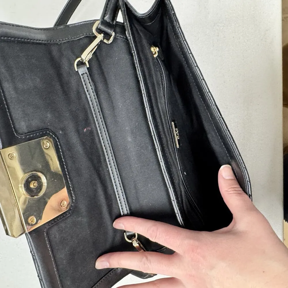 Cavalli Class Quilted Black Leather Shoulder Bag Purse Luxury Designer Handbag - Image 4