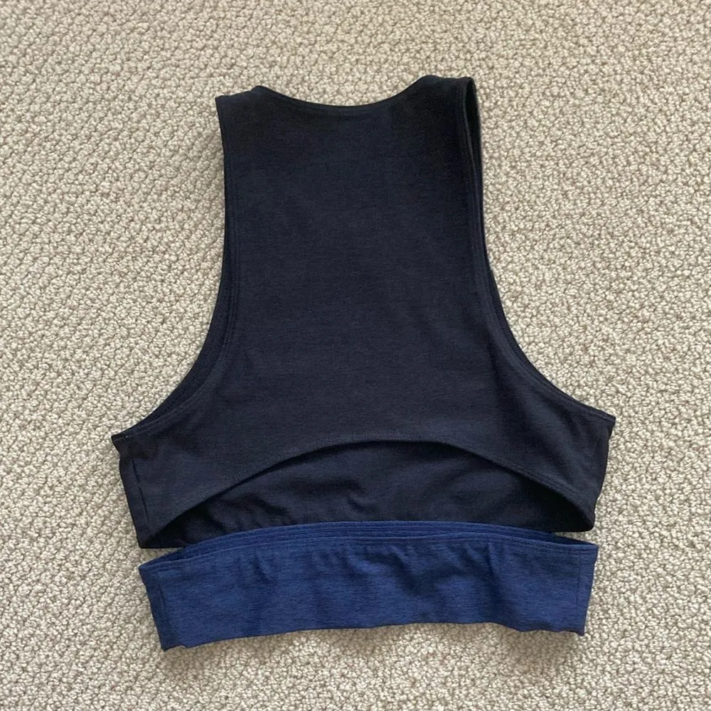 NEW Outdoor Voices Tri-Tone Slashback Crop Top Sports Bra Colorblock Small NWOT - Image 5