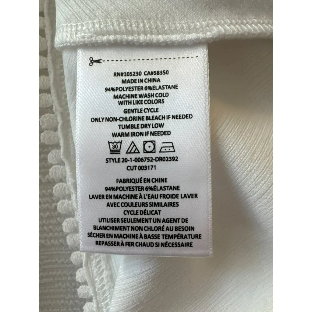 Joie Cybele White Short Sleeve Dress Size Large NWT Keyhole Cutout Womens - Image 6