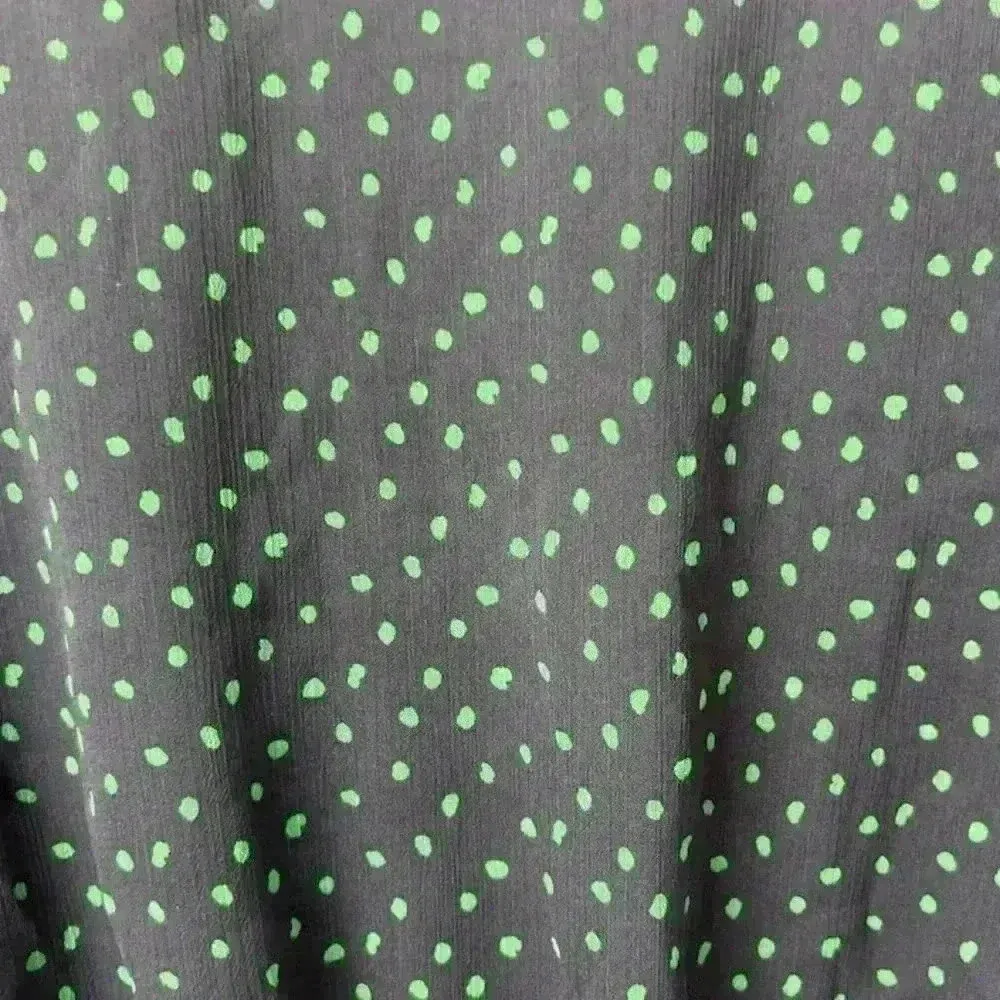 Pleoine Women's Polka Dot Faux Wrap Tie Blouse Navy with dots Green Size M - Image 11