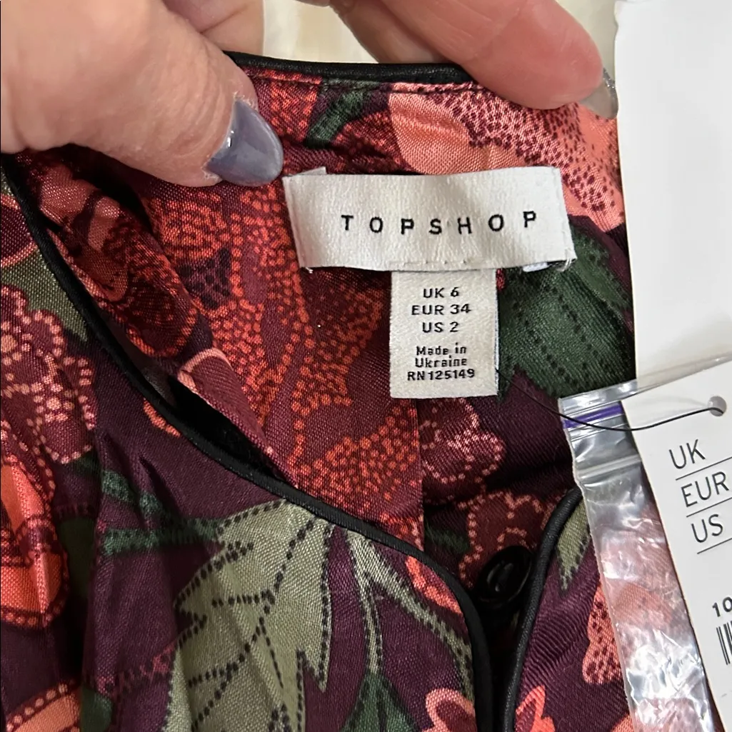 Topshop Satin Floral Long Sleeve Maxi Dress - Image 10