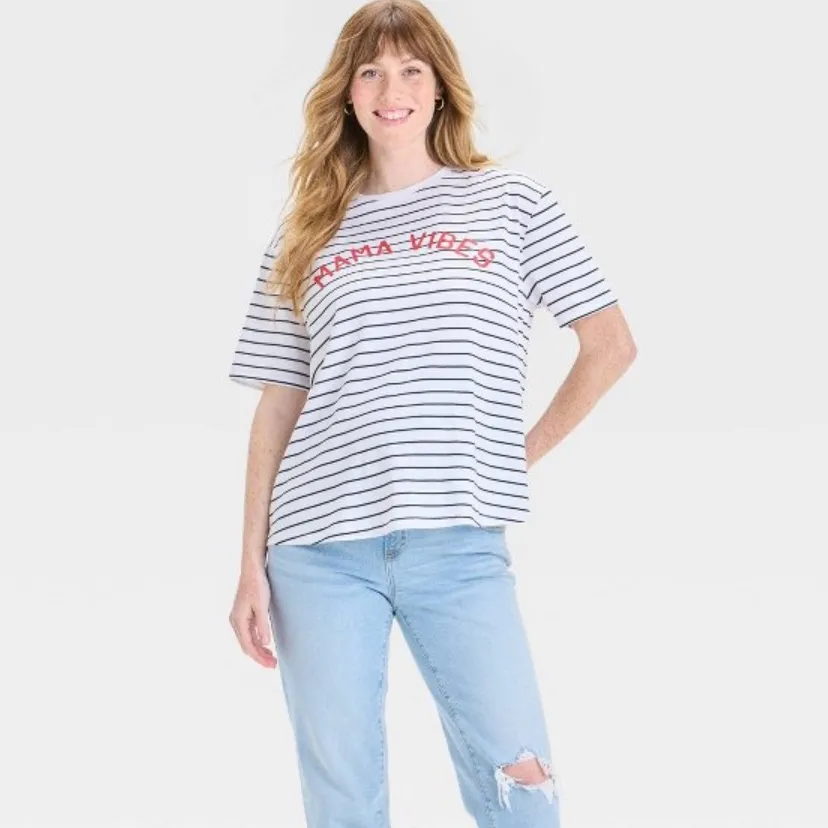NWT! Maternity MAMA VIBES Top Isabel Maternity Striped T - Image 3