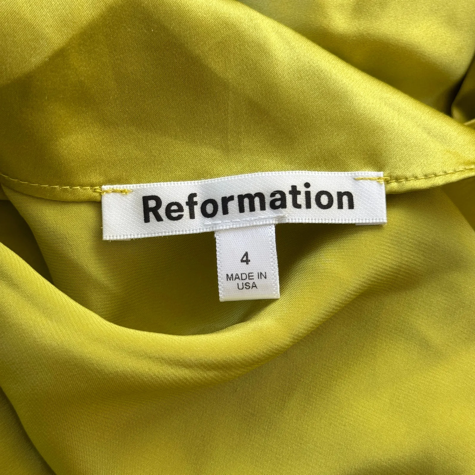 Reformation Dasha Silk Midi Dress Algae Bloom Size 4‎ NWT - Image 7