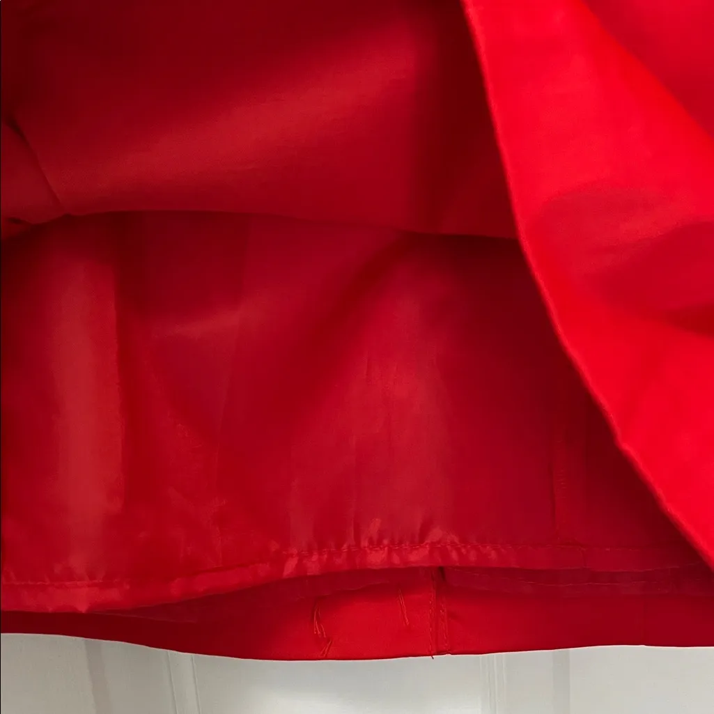 H&M Cherry Red Satin Strapless Mini Dress w/ Sweetheart Neckline - Size 8 - Image 5