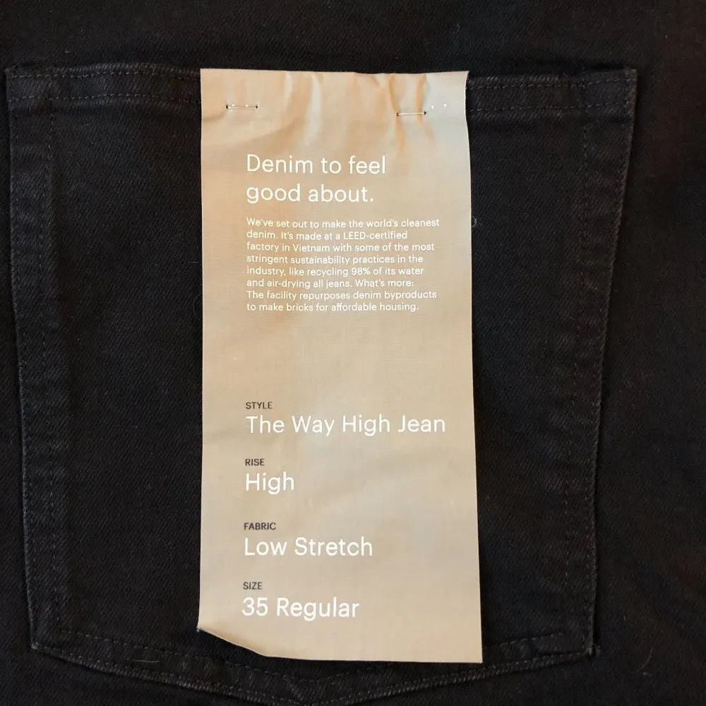 Everlane The Way-High Jean Raw Hem Stretch Coal Black Size 35 - Image 10