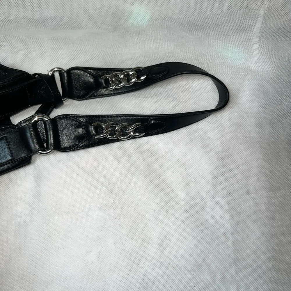 Lodi Leather Shoulder Bag, Rodeo Chain, Meredith Hobo Black - Image 9