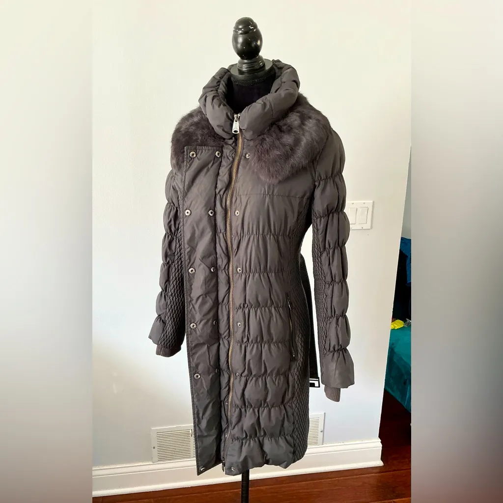 Nice comfy real fur collar coat ❄️❄️❄️ Gray Size M - Image 4