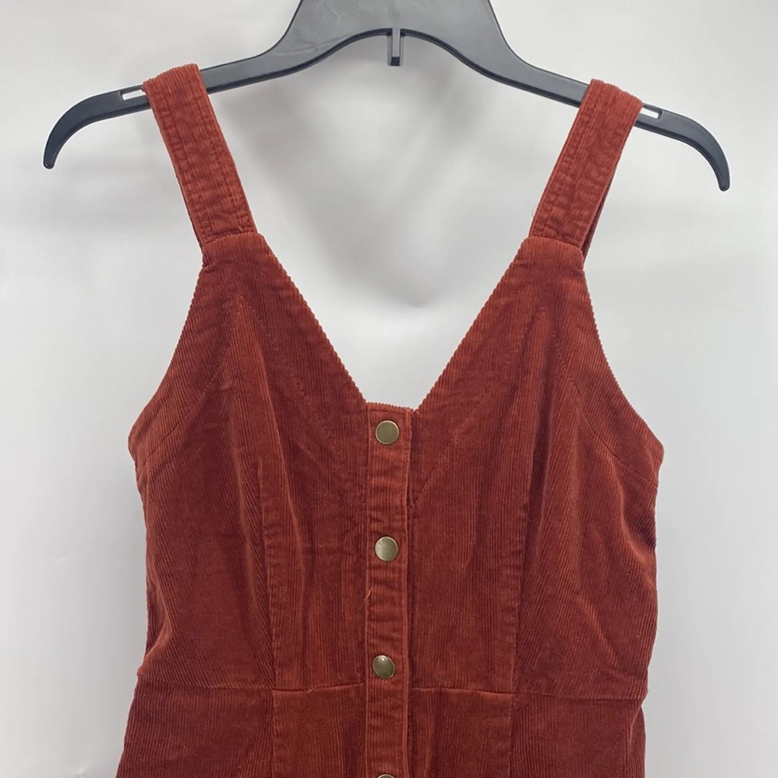 Universal Threads Universal Thread burnt orange corduroy cropped adjustable jumpsuit size 2 - Image 4