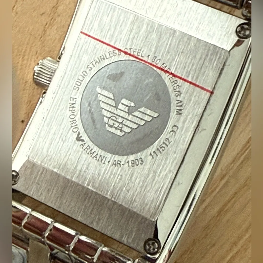 Emporio Armani Solid Stainless Curvex Watch Tinted Crystal New in Original Box - Image 11