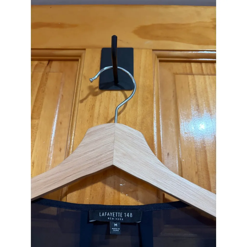 Lafayette 148 Sheer Panel Cropped Cardigan Silk Blend Blue Long Sleeve Size M Size M - Image 2