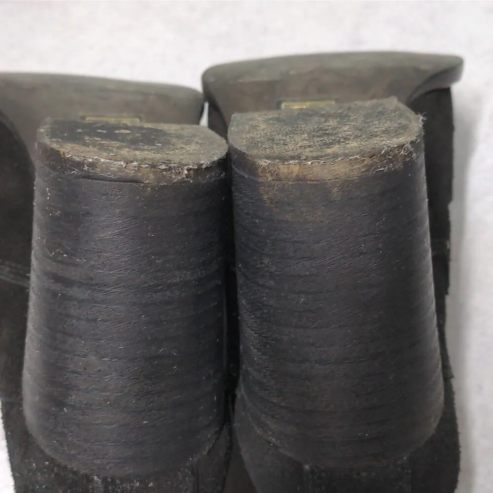 Free People Black Suede Alamo Slip On Western Booties - Size 37 (6.5) - Image 10