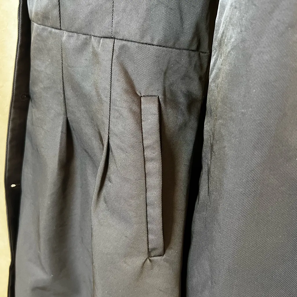 Ariella Black Collared Puff Sleeve Trench Coat Jacket Size L - Image 9