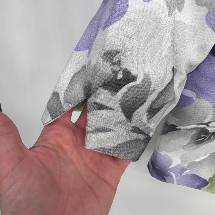 Alfred Dunner Blazer Jacket Womens 14 White Purple Floral Easter Church NEW - Image 4