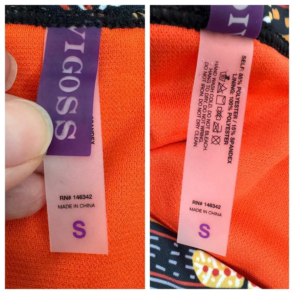 NEW Vigoss Bikini Bottoms Cutout High Rise Front Dark Blue Multicolor Size Small - Image 7