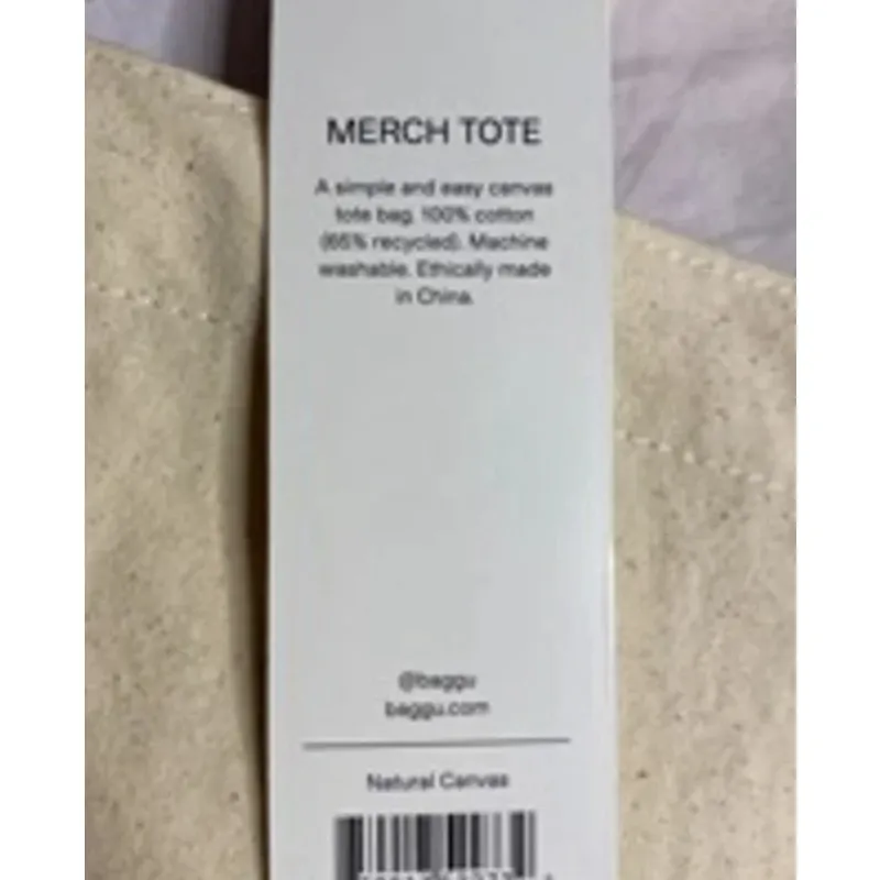 Poshmark Merch Tote Bag Natural Canvas 100% Cotton BAGGU NWT White - Image 3