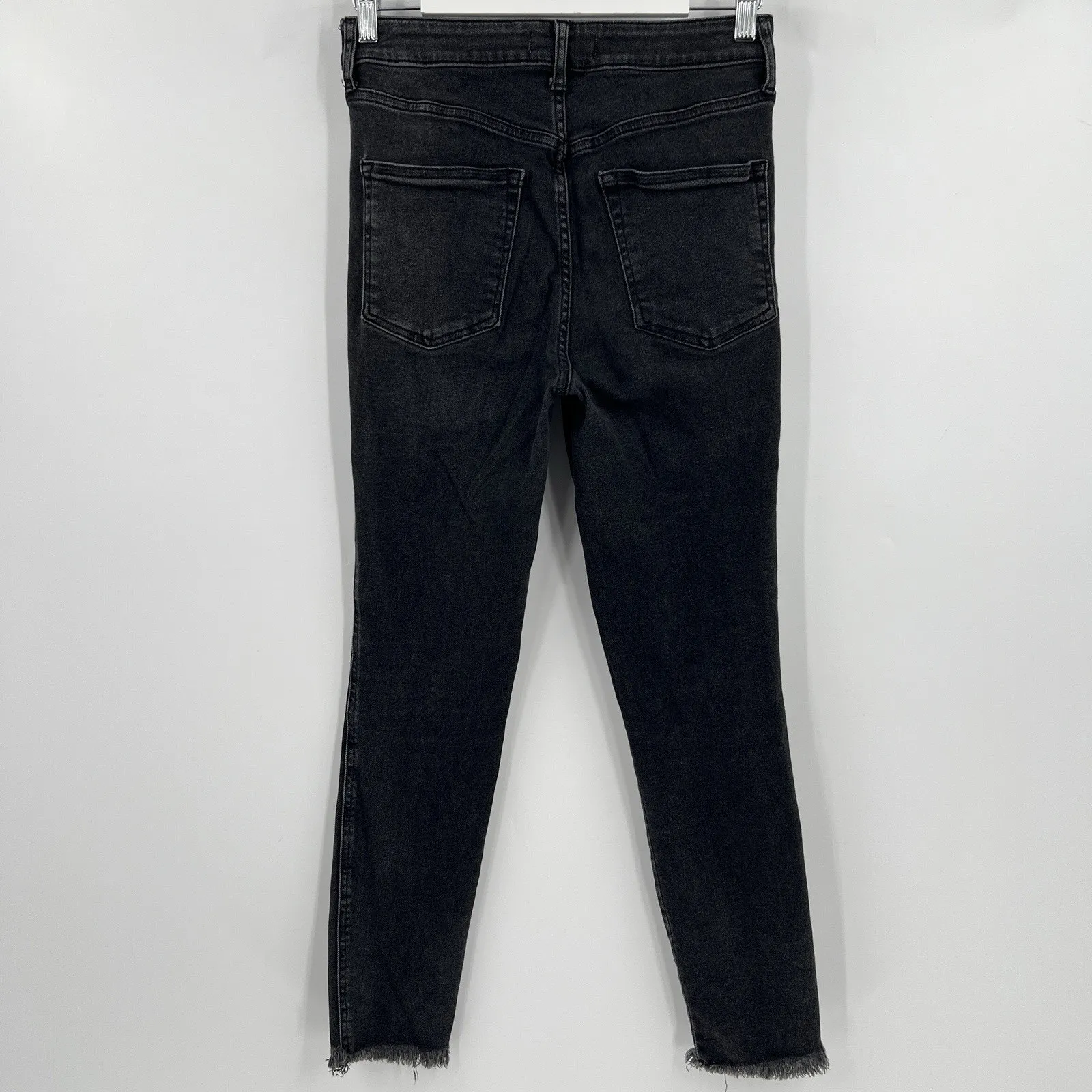 We The Free People Skinny Jeans High Rise Black Stretch Raw‎ Hem Women’s Size 29 - Image 6