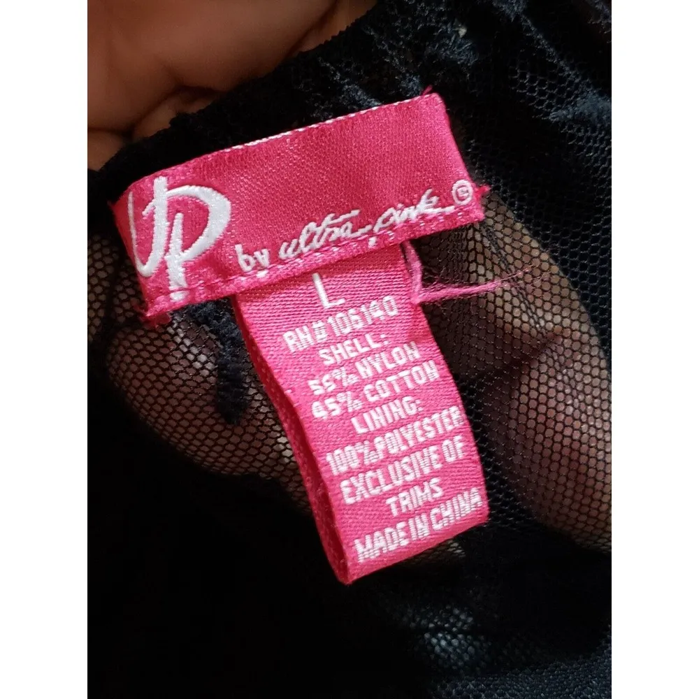 Ultra Pink Women's Black Floral Lace Long Sleeve Knee Length Dress Size Large - Image 8