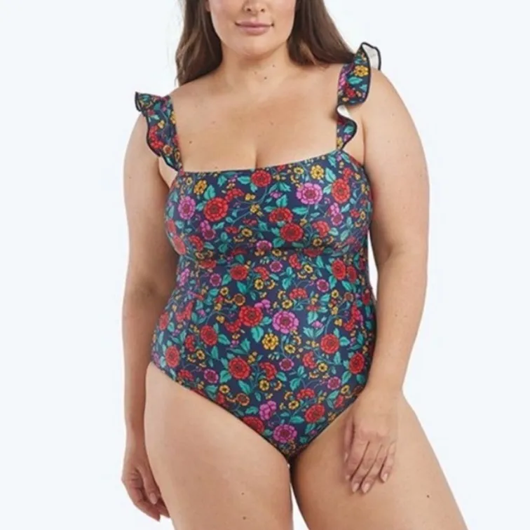 Summersalt Ruffle Oasis Midnight Bloom Floral One Piece Swimsuit Size 22 - Image 2