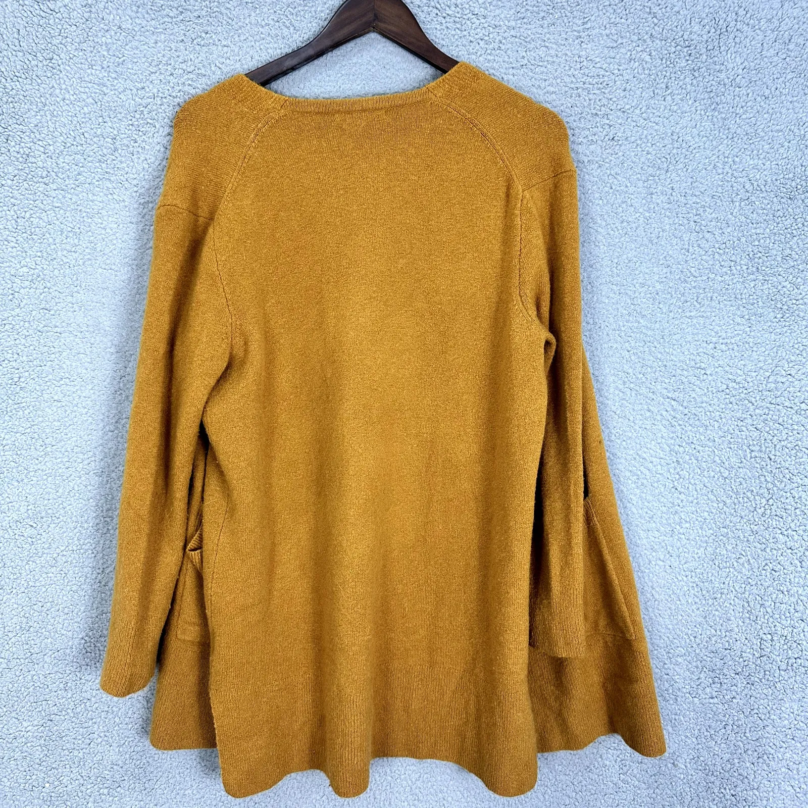 Madewell Cardigan S Mustard Alpaca Merino Wool Blend Quiet Luxury Capsule Preppy - Image 3