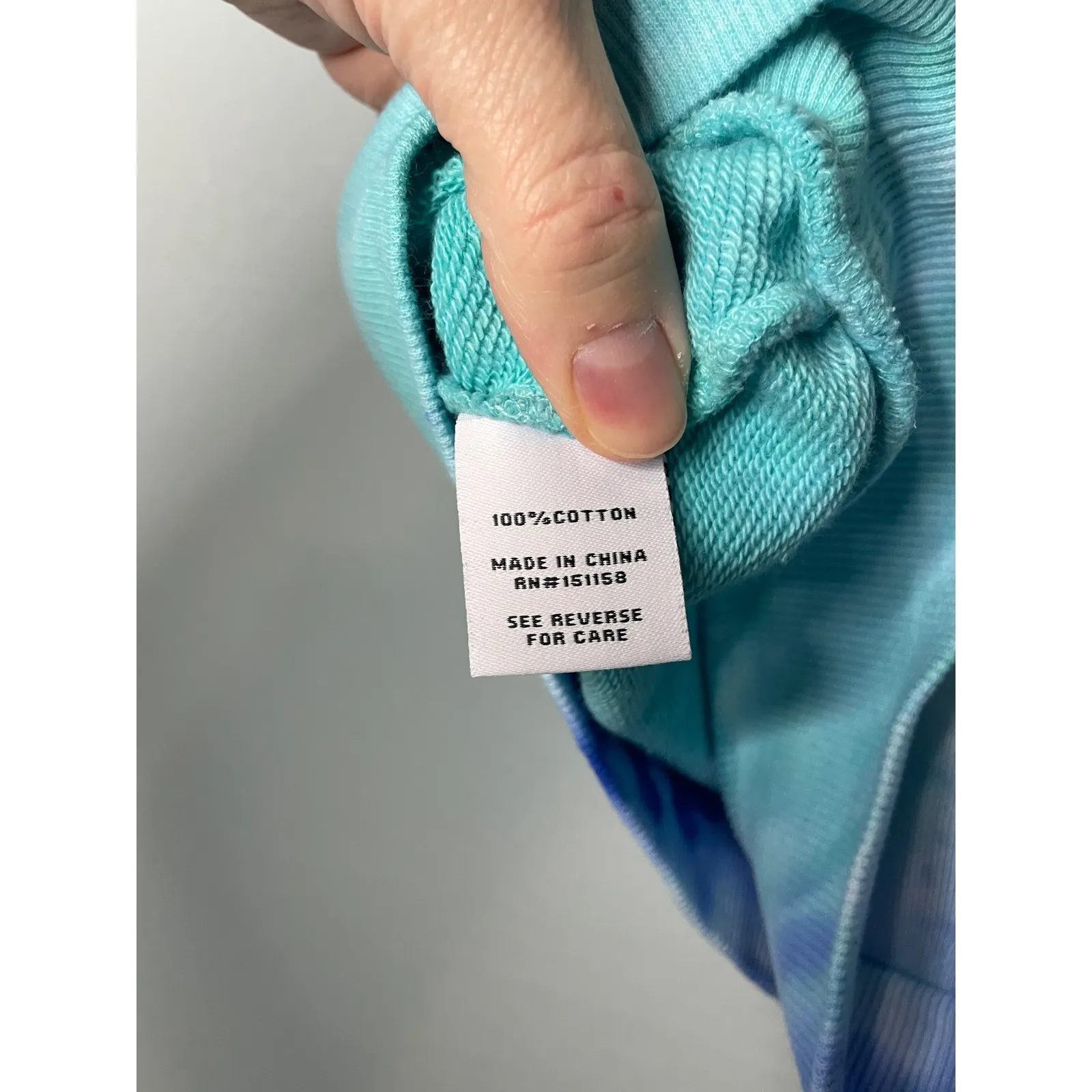 525 Born in Bklyn Tie Dye Cropped Sweatshirt Vest Top Blue Green Women's S - Image 5