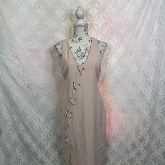 Bold Element Spring Lace Up Pink‎ Sheath Dress Size S NWT - Image 7