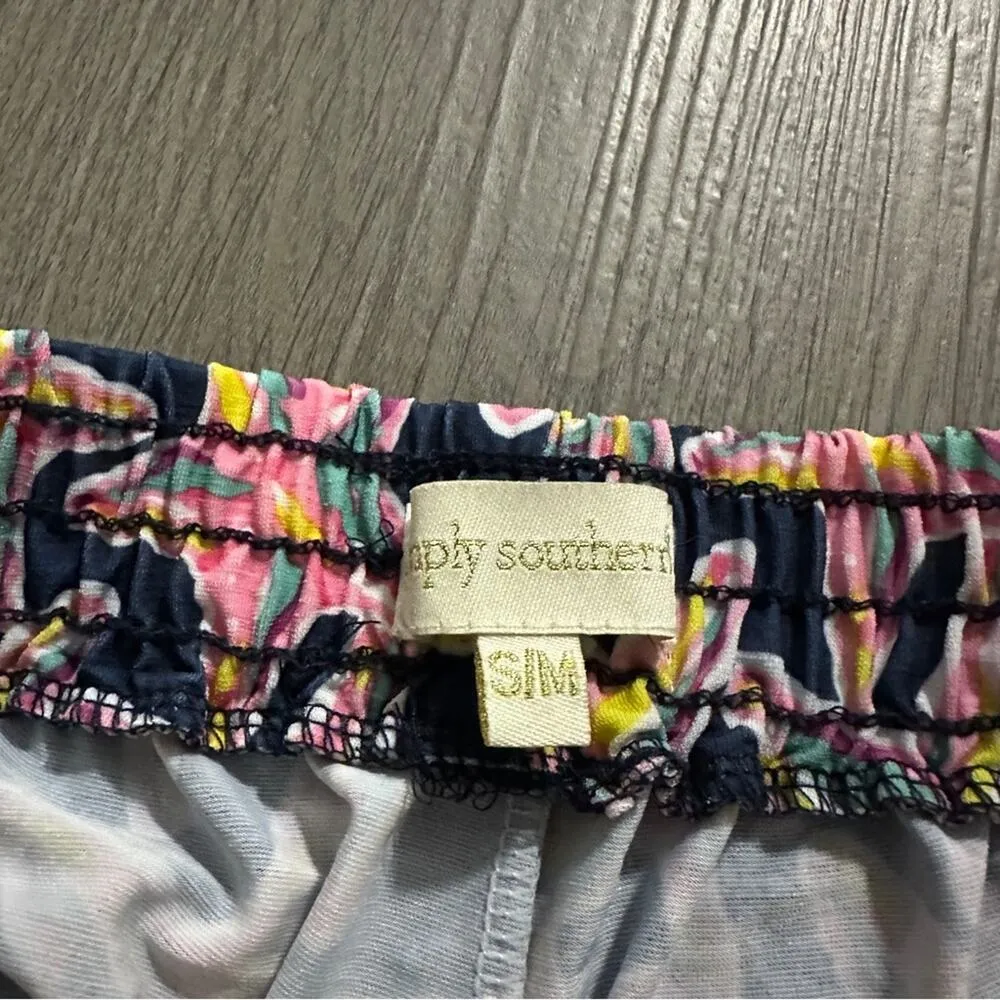 Simply Southern Navy Blue & Pink Starfish Print Tassel High Rise Shorts Size S/M - Image 4