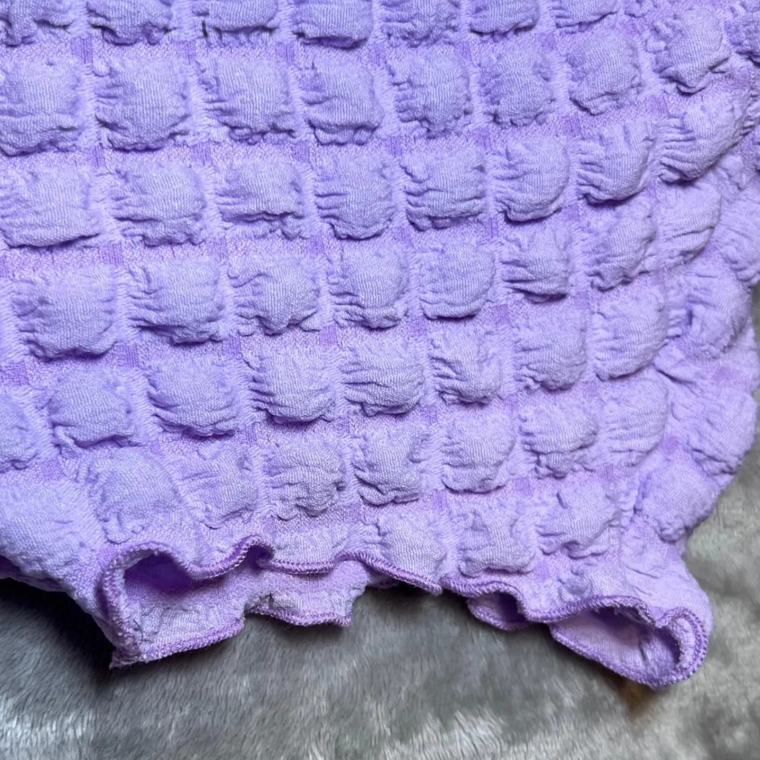 LUxyVogue Dress Womens Medium Lavender Mini Dress Textured Stretch Chic New Purple - Image 8