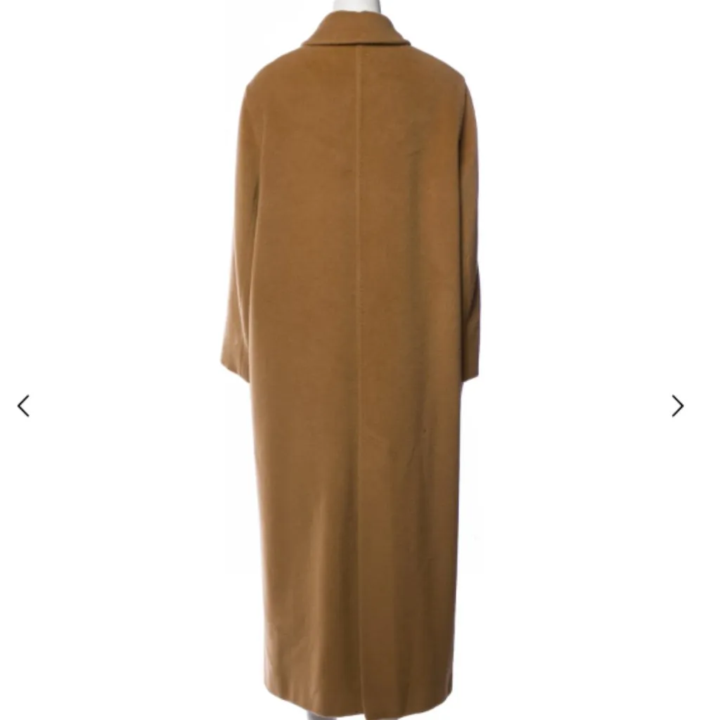 Cinzia Rocca Long Pure Virgin Wool Brown Coat Vintage Made in Italy sz 16 - Image 3