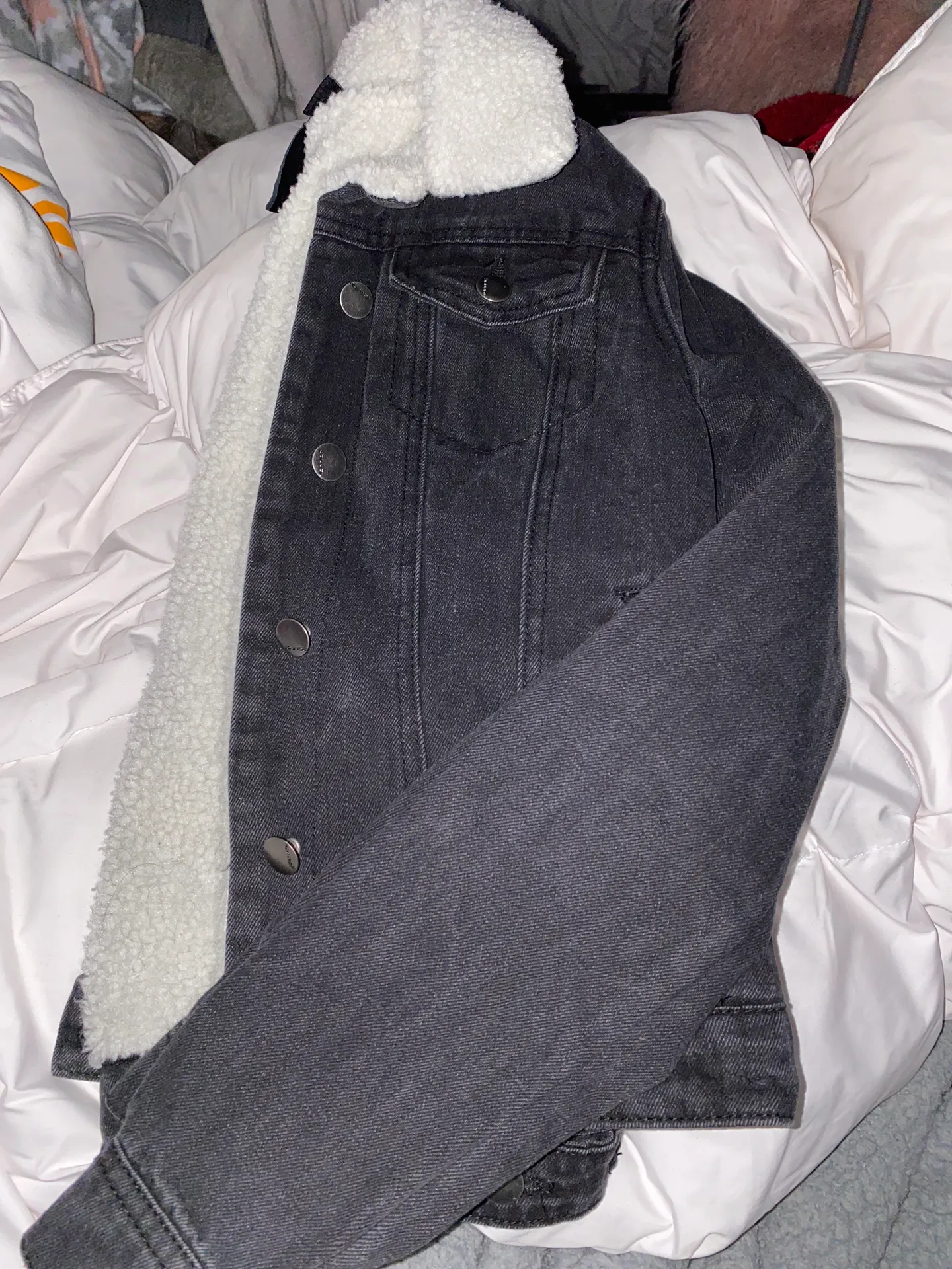 Sherpa Jean Jacket Black - Image 2