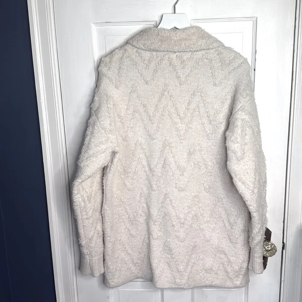 Anthropologie Flat White Knit Button-front Sweater Coat Jacket W1167 Sz M - Image 12