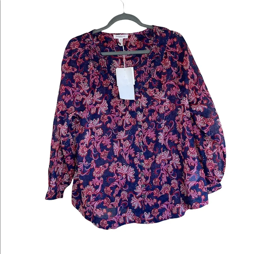 NWT BeachLunchLounge Penelope Printed Top In Royal Passion - Image 6