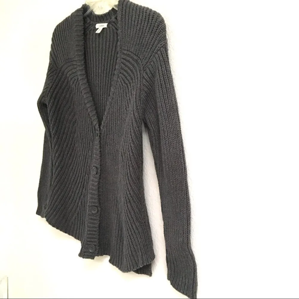 Caslon dark gray button front cardigan MP - Image 3
