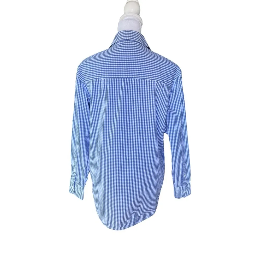 Equipment  - Blue & White Gingham Button-Down Blouse Sz XS - Image 3