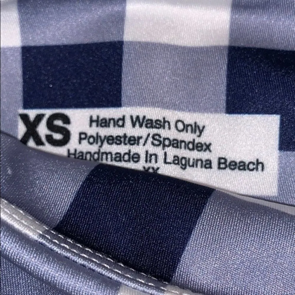 𝅺nwt Goldsheep citrus gingham leggings sz xs Blue - Image 7