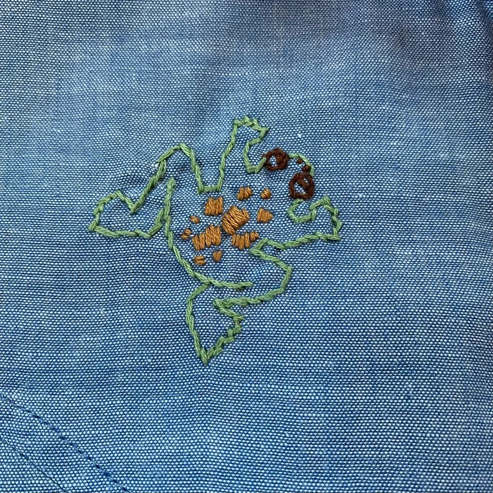 Vintage 70s Nature Lover Long Sleeve Button Down Dagger Collar Western Shirt Blue - Image 6