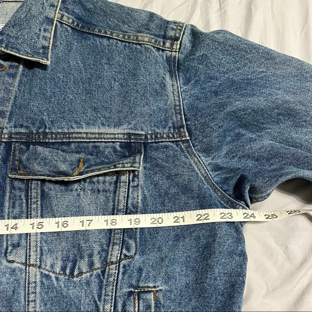 Vintage Hard Rock Cafe Bangkok Save the Planet Blue Denim Jean Jacket Size Large - Image 13