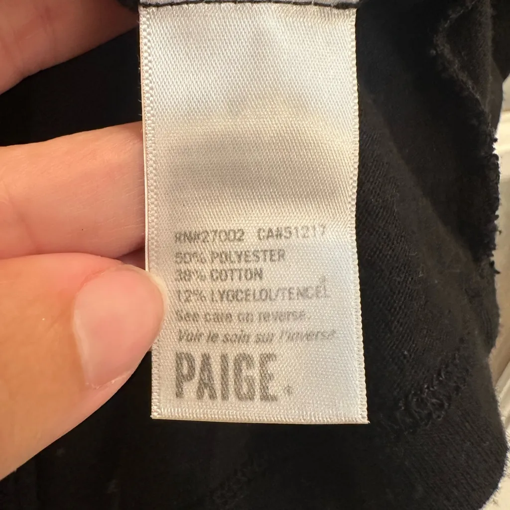 Paige Women's Black Adalie Ruffle T-Shirt Dress Size Small S Pullover Stretchy - Image 7