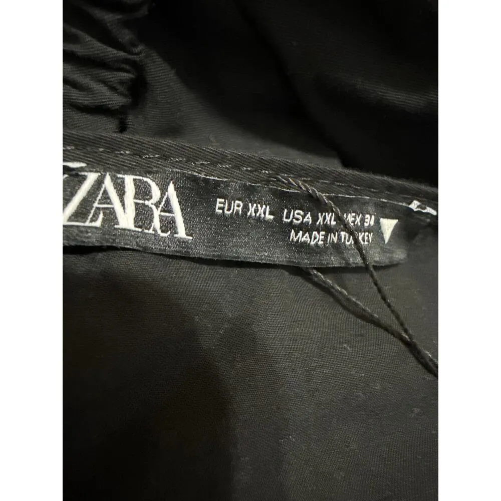 Zara Black Sleeveless V Neck Plunging Cut Out Waist A Line Maxi Dress Size XXL - Image 5