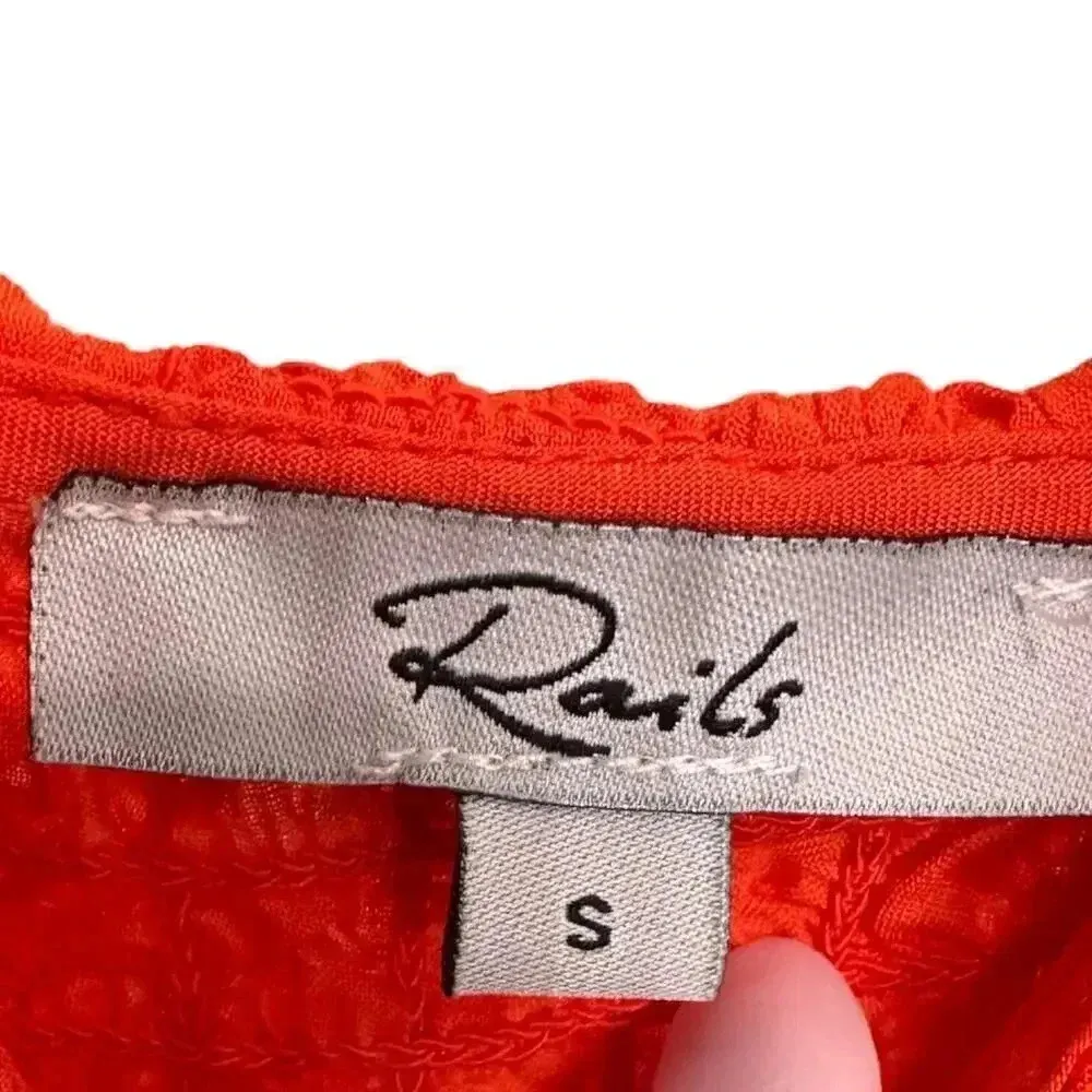 NEW- NWOT Rails Julie Cherry Red Smocked Mini Dress | Size S - Image 6