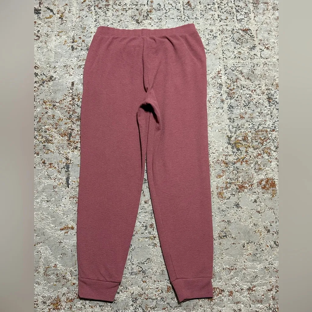 TOMMY JOHN Waffle knit joggers size Medium pink mauve - Image 9
