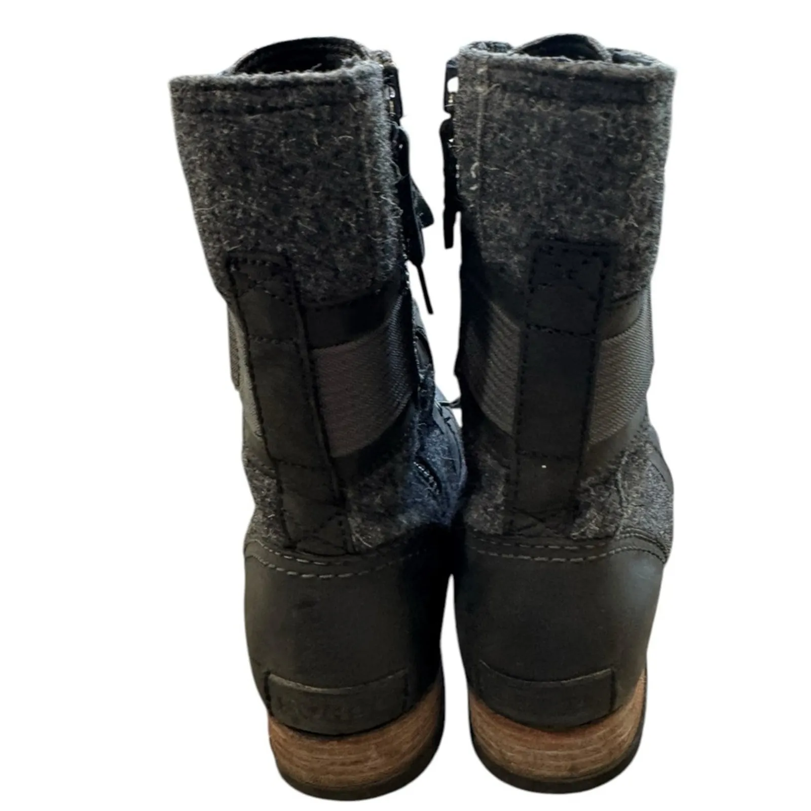 Sorel Women's Major Carly Leather Boot Black & Gray Lace-Up Size 6 - Image 6