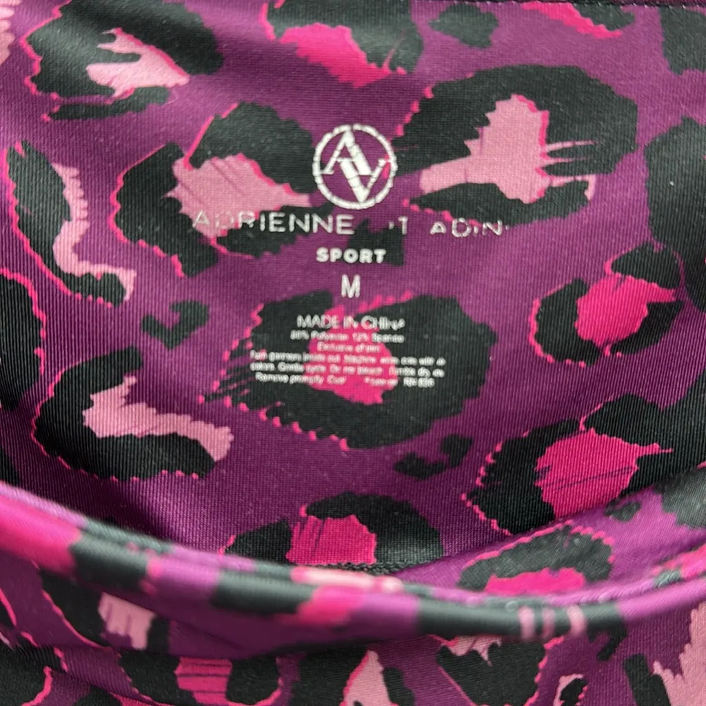 Adrienne Vittadini Leggings Purple Pink Animal Print Cropped Athletic Pants M - Image 10