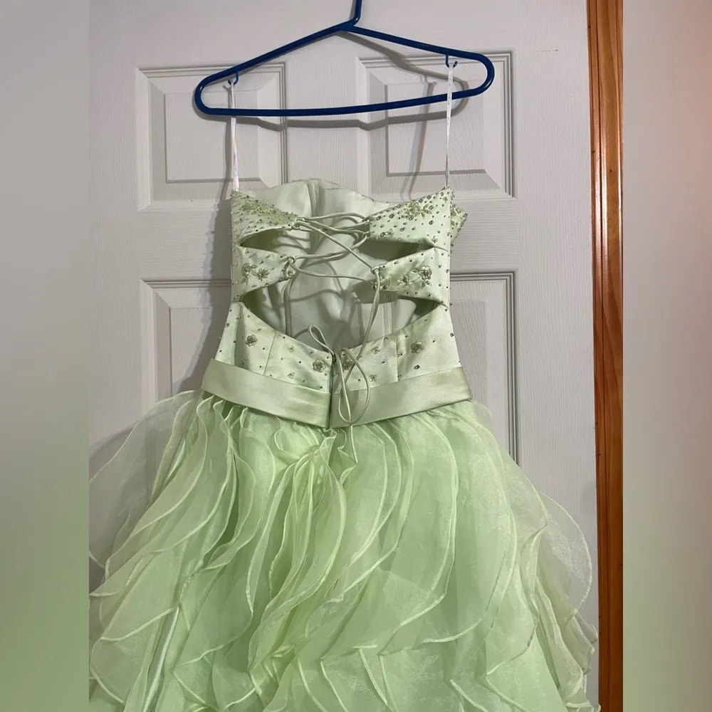 Camille La Vie Green Ruffled Long Gown - Image 5
