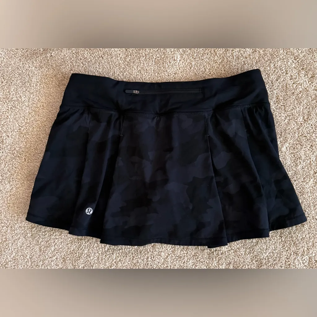 Lululemon Pace Rival Mid Rise Skirt Heritage 365 Camo Deep Coal Multi/Black Sz 8 - Image 8