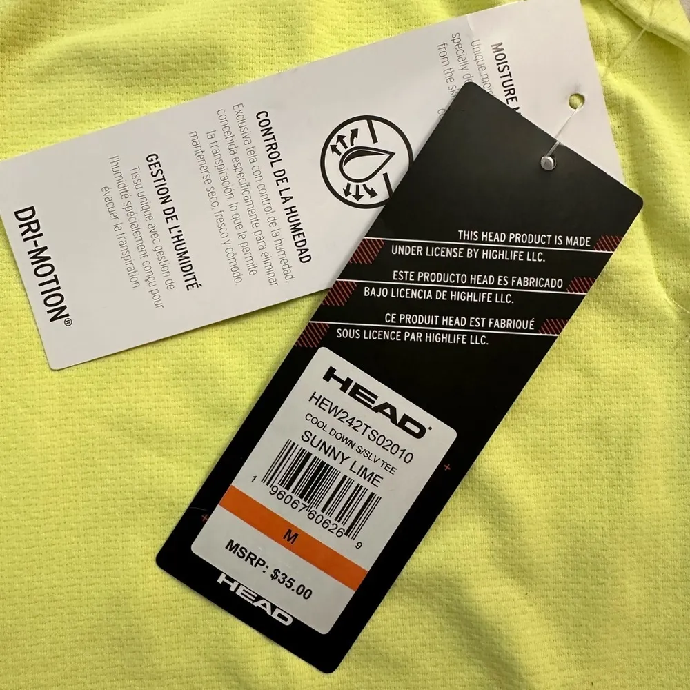 Head  Cool Down Tee - Sunny Lime
Sz: (M) - Image 5