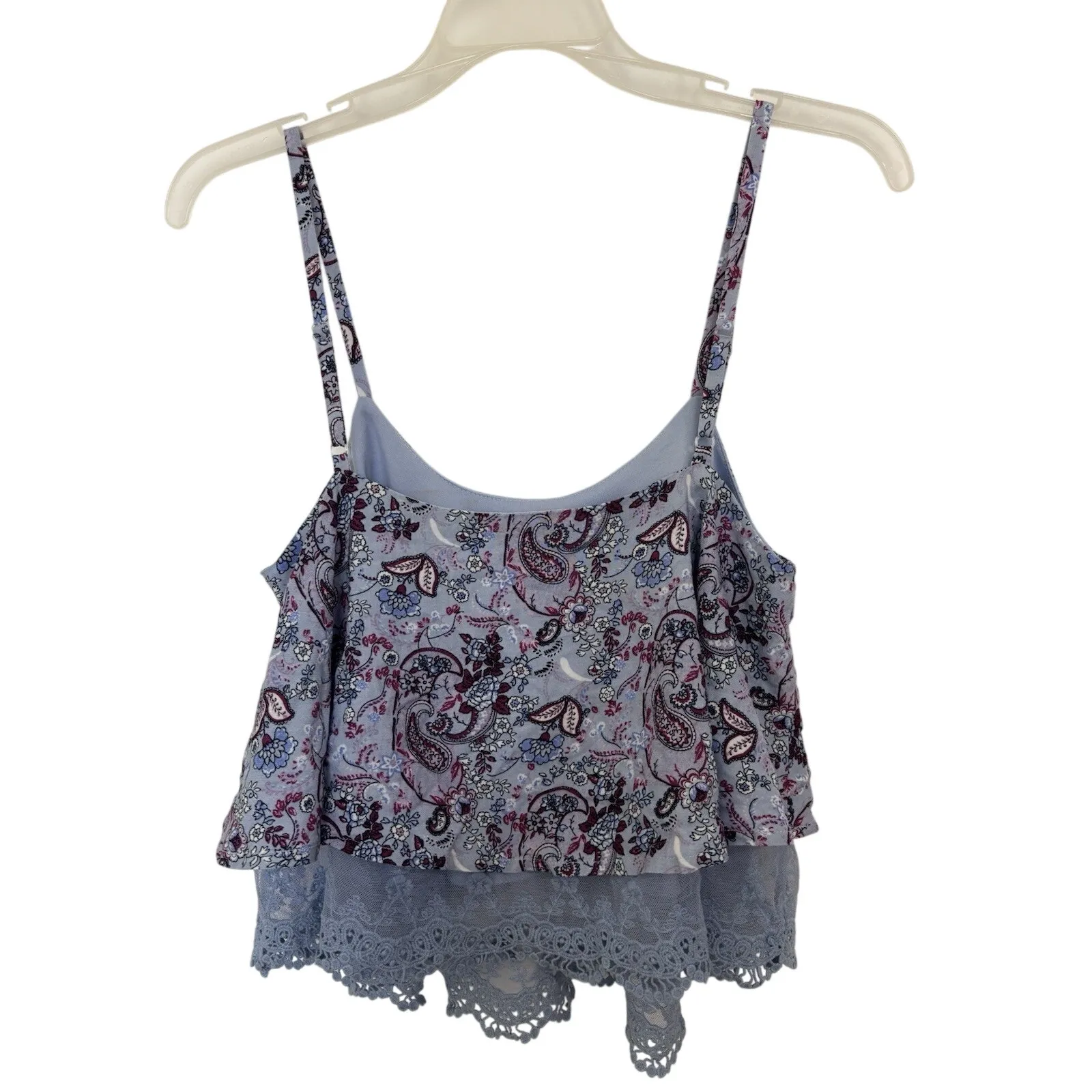 Y2K Bongo Paisley Lace Crop Top Size Small Fairycore Whimsical Festival - Image 2