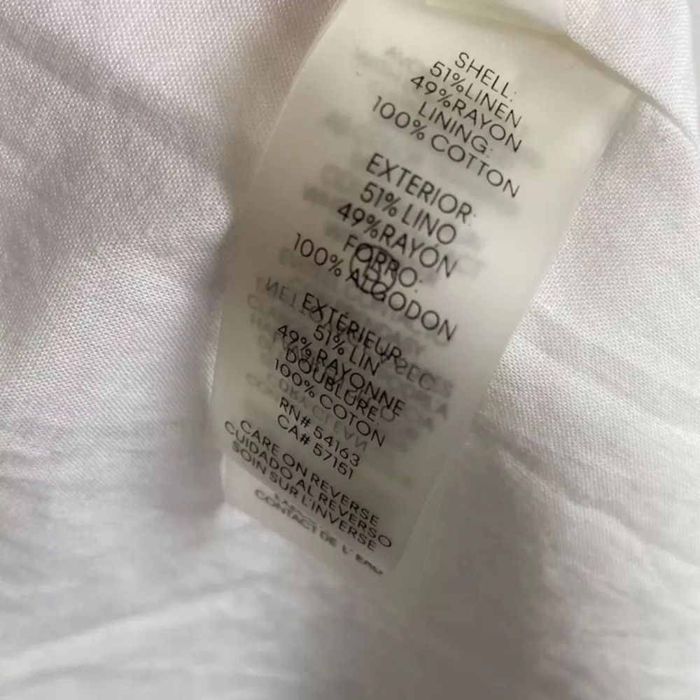 New KARL LAGERFELD PARIS Linen Blend Shirt Dress Snap Front Short Sleeve Size 2 - Image 9