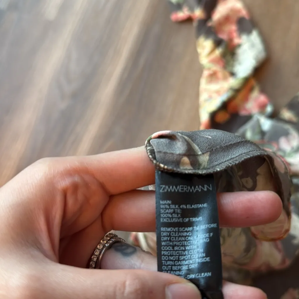 NWOT ZIMMERMANN ESPIONAGE ROUCHED SILK MINI DRESS - Image 9