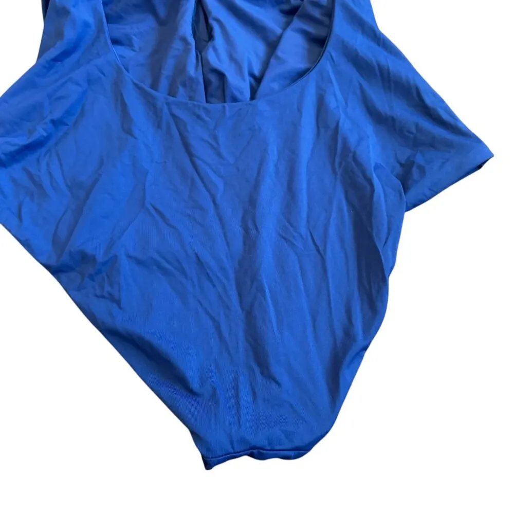 Becca by Rebecca Virtue Blue One Piece Swimsuit Swim Wear Ruffle Size Medium - Image 6