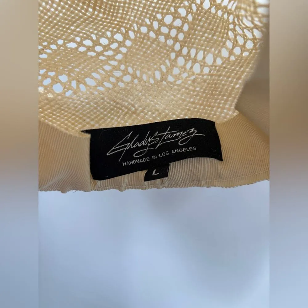 Gladys Tamez Millinery Bella Straw Cowboy Hat Beaded Band Natural - Image 4